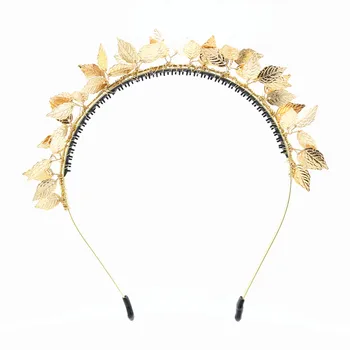 2018 NYE FORÅR SOMMER STIL, mode brude dressy hårbånd af metal blade design metallisk guld farve piger hovedbøjle