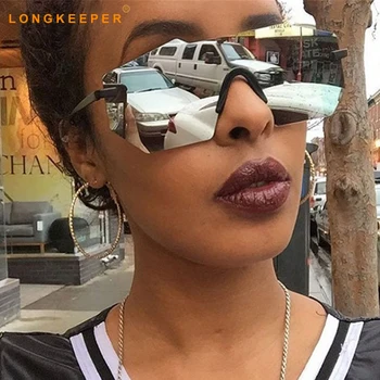 2018 Nye Integrerede Reflekterende Linse Kvinder T-Vis Solbriller Cool Mænd Uindfattede Grønne Spejl solbriller gafas de sol LongKeeper