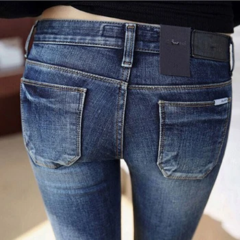 2018 Nye Jeans Mode Sexet Slim Fit Jeans Kvinder Blyant Bukser Efteråret Og Vinteren Tynde Bukser Til Dame Jeans Femme Plus Størrelse