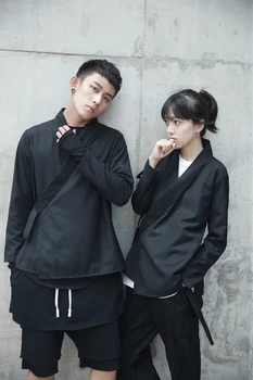 2018 nye mænd løs cardigan japansk kimono stribe pels high street hip hop casual overtøj