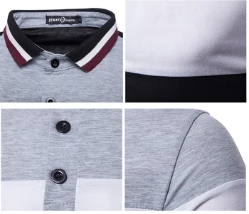 2018 Nye Mænd Patchwork Polo-Shirt med Lange Ærmer i Kontrast Farve Mænds Casual Polo camisa masculina polo shirt mænd