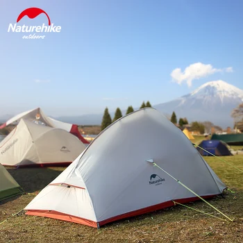 2018 Nye OPGRADEREDE 2 Person NatureHike to personers Telt 20D Silikone Stof Dobbelt-lag Camping Telt Let NH15T002-T-U