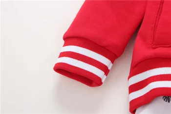 2018 Nye red boy tøj- Cotton Coat+bukser+baby sparkedragt Efterår og Vinter sæt 6~24 måneder Bodysuit nyfødte drenge sæt tøj