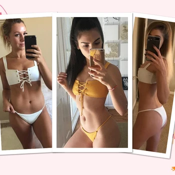 2018 Nye sexet brazilian bikini sæt kvinder badetøj badetøj push up Bandage Bikini farve g-streng Sommer, Strand og Badning Dragter