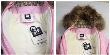 2018 NYE stil russiske vinter baby flyverdragt 90% duck ned frakker jakke til piger varm Park for børn dreng sne bære buksedragt