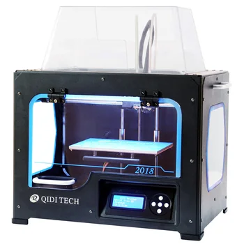 2018 Nyeste Høj Kvalitet QIDI TECH jeg Dual ekstruder 3D-Printer med en opgraderet version 7.8 bundkort W/2 fri ABS PLA filamenter