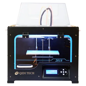 2018 Nyeste Høj Kvalitet QIDI TECH jeg Dual ekstruder 3D-Printer med en opgraderet version 7.8 bundkort W/2 fri ABS PLA filamenter