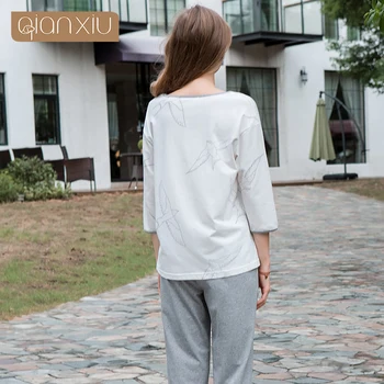 2018 Qianxiu pyjamas sæt lone-ærmer til kvinder pyjamas pyjamas onesie