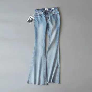 2018 Sommer Med Høj Talje Flare Jeans Kvinder Bleget Bell Bottom Skinny Jeans Kvinde Kvinde Avlet Ben Bukser, Denim Pantalon Femme
