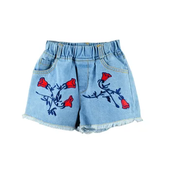 2018 Sommer Style Børn Piger Jeans Shorts Lidt Store Piger, af Denim Shorts Blomst Jeans Shorts til Pige Børn Shorts Jeans Bukser