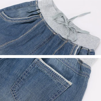2018 sommeren kvinder jeans harem bukser plus size løse bukser for kvinder er denim bukser, Capris 6XL