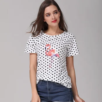 2018 Sommeren Kvinder T-Shirts Tumblr Sjove Harajuku Kawaii Karton Flamingo Tøj, t-Shirt Femme Plus Size T-Shirt Overdele