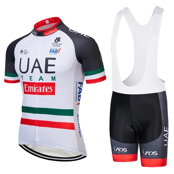 2018 TEAM UAE Cykling Tøj Bike jersey Ropa Hurtig Tør Herre Cykel sommer toppe pro Cykling Trøjer gel pad cykel shorts