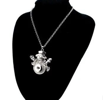 2018 vintage Crystal Jul snemand vedhæng 18mm metal snap-knap smykker én retning 5.5*5,5 cm kvinder gave