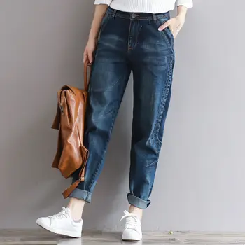 2018 Vinter Stor Størrelse Jeans Kvinder Harem Bukser, Casual Bukser Denim Bukser Mode Løs Vaqueros Vintage Harem Boyfriend Jeans