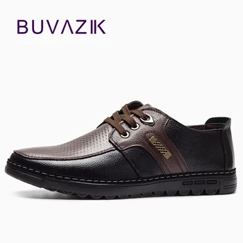 2018 Ægte læder mænd casual sko Mokkasiner lace-up bløde bund komfortable grundlæggende lejligheder sko mænd håndlavet Brand Design