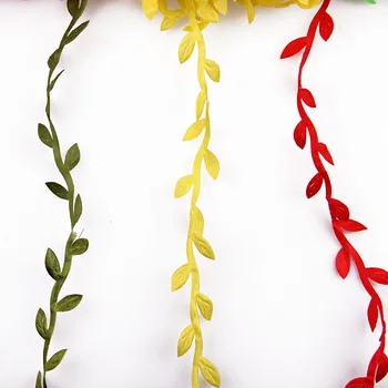 20m/masse Mulity Farver Silke Kunstige Blade Blade Blomst Til Bryllup Dekoration DIY Scrapbooking Dekorativ Krans Falske Blomster