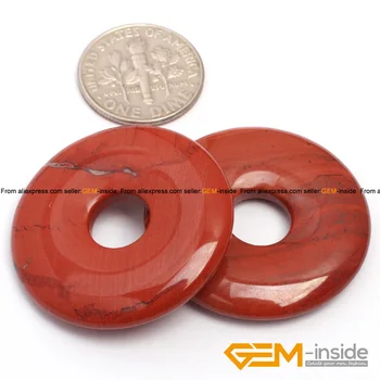 20mm 40mm 50mm Donut Form Red Jaspers Perler 1 stk Til Salg Naturlige Sten Perler DIY Perler Til smykkefremstilling Engros-Gratis Fragt