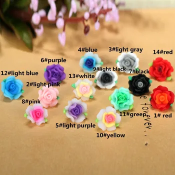 20pc/masse 15mm Forskellige Multi Farver Harpiks Polymer Ler Fimo Blomster-Perler Med Hul Til Smykker Kreative Håndværk at Gøre Tilbehør