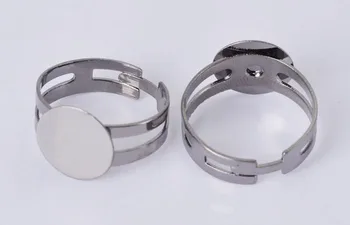 20pcs/1 sæt DIY Smykker Ring Gøre Justerbar Ring Blanke Ring Resultaterne Indstilling med 12mm Flad bund