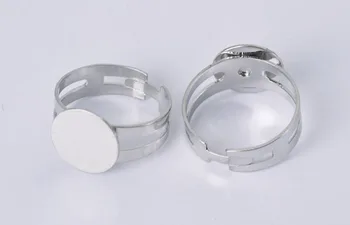 20pcs/1 sæt DIY Smykker Ring Gøre Justerbar Ring Blanke Ring Resultaterne Indstilling med 12mm Flad bund