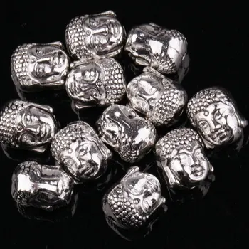 20pcs 10x8mm Tibetansk Sølv Tone Buddha Spacer Metal Perler GoldSilver Perler For Håndarbejde Charms Til Armbånd Smykker at Gøre