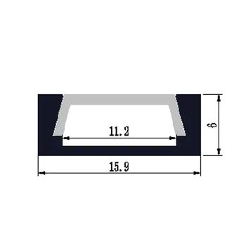 20pcs(40m) en masse, 2m per stykke Anodiseret diffuse/clear cover slanke aluminium profil led strip light for led strip light