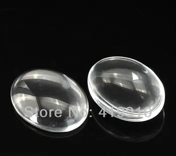 20pcs Klart, Oval Facetslebet Glas Kuppel Fladskærms Tilbage 30x22mm til Magasin Vedhæng Dække Glas Håndværk DIY M0105