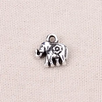 20pcs/lot 12*12 mm Zink Legering Antik Sølv Baby Elefant Charms Vedhæng DIY Smykker at Gøre Tilbehør