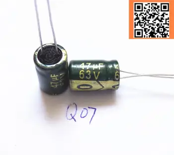 20pcs/lot-Q07 høj frekvens lav impedans 63V 47UF aluminium elektrolytisk kondensator størrelse 8*12 47UF