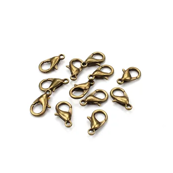 20pcs/masse 10mm Nye Mode Smykker Spænder Legeringen bronze/guld/gunblack/rhodium/sølv karabinlås Jewely Resultater