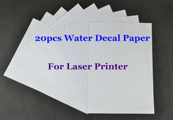 (20pcs/masse) A4 Klar/Gennemsigtig Papir, Vand Slide Decal Papir Laser Vand, Transfer Papir, Glas Vandrutsjebane Decal Papir