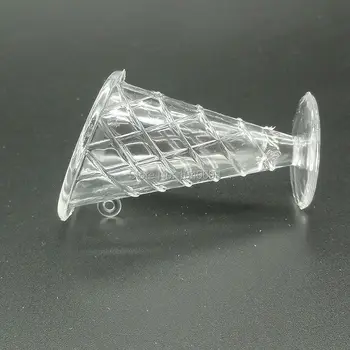 20pcs/meget Klart Tilbøjelig cup efterligning PVC Plast glas 50mm Kunstige Parfait Kopper Miniature Mad Deco Del