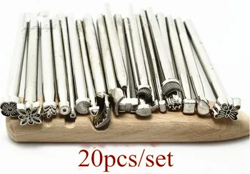 20pcs/sæt Læder stål seletøj af punch stål hånd punch Metal stempel punch sæt Smykker håndværk gratis forsendelse HOT