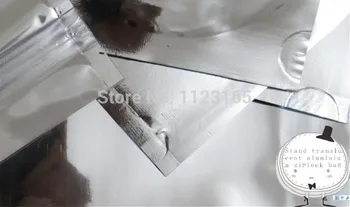 20x30cm,100X Genanvendelige Stå op Translucent folie af Aluminium Taske Zip-Lock Greb seal /Metallisk Aluminium plast pose klar foran