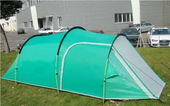 210T polyester, vandtæt tunnel camping telt til 3-4persons et soveværelse og en stue med dobbelt lag familie og party telt