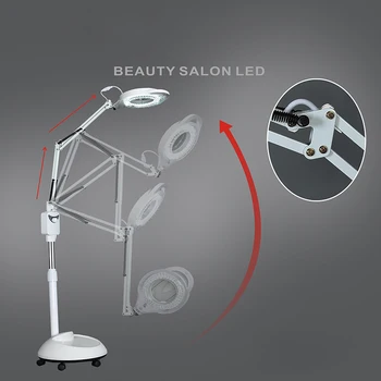 220V 3X Circline-LED-Lampe Forstørrelsesglas Kolde Ligth Drift-Gulvtæppe Shadowless Lampe Forstørrelsesglas til Beauty Salon Negle Tatovering