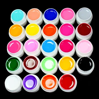 24 Farve Solid Ren UV-Builder Gel Sæt Nail Art Falsk Fuld franske Tips Salon Sæt