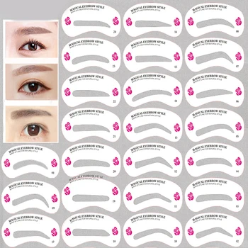 24 Stilarter Øjenbryn Udformningen Af Stencils Grooming Kit Makeup Fræser Sæt Skabelon Skønhed Af Øjenbryn Skabelon