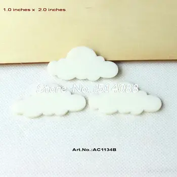 (24pcs/masse) 50mm Akryl Cloud-Brocher-Udskæring Hvid Sky Ornamenter 2 inches -AC1134B
