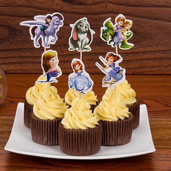 24pcsTinckerbell cupcake topper vælge bryllup mariage dekoration fødselsdag part dekorationer børn prinsesse gir ' s festartikler