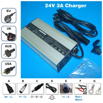 24V 3A oplader Output 29.4 V 3A aluminium oplader For 24V-li-ion-batteri 24V 3A Lipo/LiMn2O4/LiCoO2 batteri Oplader