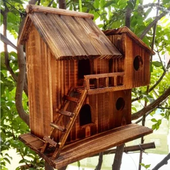 25*25*16 cm træbeskyttelse udendørs fugle reden træbeskyttelse bird nest dekoration fugl hus fugl af træ, bur, legetøj