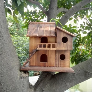 25*25*16 cm træbeskyttelse udendørs fugle reden træbeskyttelse bird nest dekoration fugl hus fugl af træ, bur, legetøj