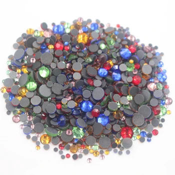 2500pcs/masse Hotfix rhinestones sort farve, lim tilbage rhinestones mix størrelse krystaller strass rhinestones strygejern brug for tøj
