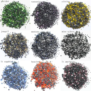 2500pcs/masse Hotfix rhinestones sort farve, lim tilbage rhinestones mix størrelse krystaller strass rhinestones strygejern brug for tøj