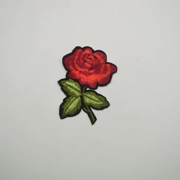 25pcs lille Rose Rød Blomst Plaster Broderede Blomster Patches Iron on/sy Blonder Applique Venise