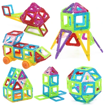 26Pcs Mini Magnetiske Designer byggesten Kids Modeller Bygning Legetøj Technic Plast DIY Oplyse Mursten Børn Magnet Spil