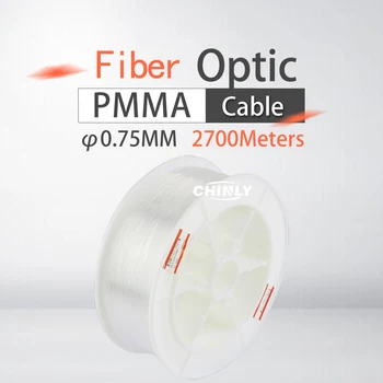 2700 m/rulle Optiske Fiber i Høj kvalitet 0,75 mm PMMA Plast Ende Glød Fiberoptisk Lys Kabel til DIY Belysning Dekoration