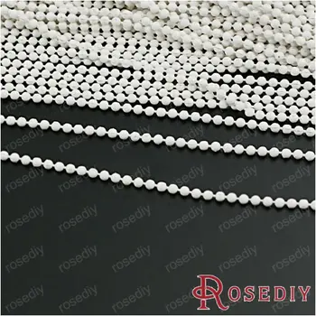 (28586)Halskæde Kæder Tilbehør,Kæde, perler:1,5 MM Elektroforese Hvid Kobber Ball kæde 5 Meter